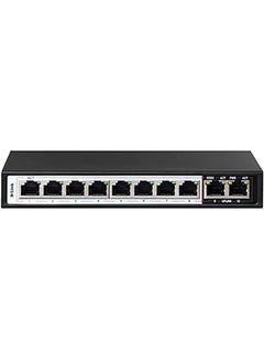 اشتري 10-Port PoE Switch with 8 Long Reach 250m PoE Ports and 2 Uplink Ports Black في الامارات