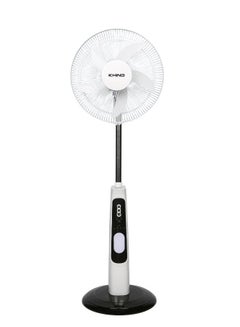 اشتري Khind 14 Inch Rechargeable Table Fan with Remote, USB Charging Port, 8 LED Emergency Light, AC DC Solar Panel Chargeable, White 32 W SF16M5PEM-RC White في الامارات