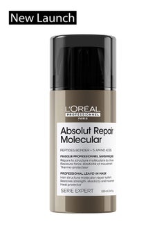 Buy Absolut Repair Molecular Leave-In-Mask, Creamy texture, Repair Damage & Restore Strength, Heat Protectant For Hair, For All Damaged Hair Types, SERIE EXPERT White 100ml in UAE