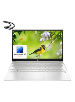 Buy Pavilion 15 Laptop With 15.6-Inch FHD Display, Core i7-1255U Processor/16GB RAM/1TB SSD/Intel Iris XE Graphics/Windows 11 Pro + USB 3.0 Extension Cable English Natural Silver in UAE
