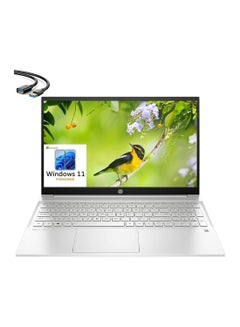 Buy Pavilion 15 Laptop With 15.6-Inch FHD Display, Core i7-1255U Processor/32GB RAM/1TB SSD/Intel Iris XE Graphics/Windows 11 Pro + USB 3.0 Extension Cable English Natural Silver in UAE
