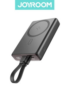 اشتري 10000 mAh JR-PBM01 Magnetic Stand Wireless Fast Portable Power Bank With Cord Mobile Power Black في مصر
