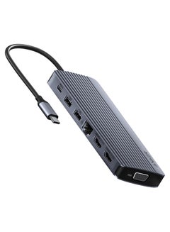 Buy USB-C Hub (14-in-1, Triple Display) Grey in Saudi Arabia
