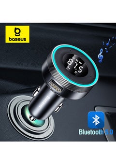 Buy FM Transmitter Modulator Car Wireless Bluetooth 5.0 USB Fast Charger Auto Aux Radio Mp3 Player Music Hands Free Car Kit Compatible For All Type Of Vehicle Black in UAE