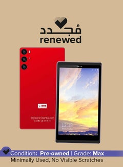 اشتري Renewed - CM525 7-Inch Red Smart Android Tablet Screen Single SIM 4GB RAM 64GB 5G LTE WiFi - International Version في السعودية