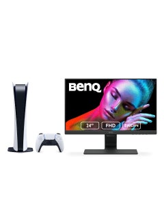 Buy Playstation 5 (DigitalVersion) with Controller + Benq Monitor Eye Care GW2480 / 24 Inch- Eye Care Gaming Monito,5GTG, 60Hz,FHD IPS, Speakers 1Wx2, HDMI1.3 cable in Egypt