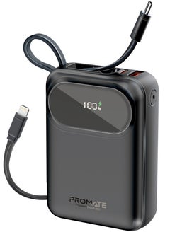 اشتري 20000 mAh Power Bank with Built-In USB-C Cable, Compact Fast Charging Power Bank, 35W USB-C Power Delivery and 22.5W USB-A Qualcomm QC 3.0 Port, PowerPod-20 Black في السعودية