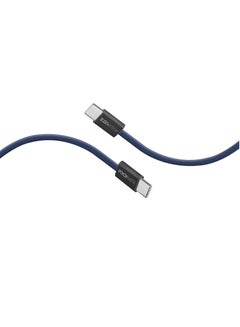 Buy USB-C Charging Cable, Powerful Sync Charge Type-C Cable with 60W Fast Power Delivery, 480Mbps Data Transfer and 120cm Tangle-Free Nylon Braided Cord, EcoLine-CC120 Blue in Saudi Arabia