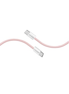 Buy USB-C Charging Cable, Powerful Sync Charge Type-C Cable with 60W Fast Power Delivery, 480Mbps Data Transfer and 120cm Tangle-Free Nylon Braided Cord, EcoLine-CC120 Pink in Saudi Arabia