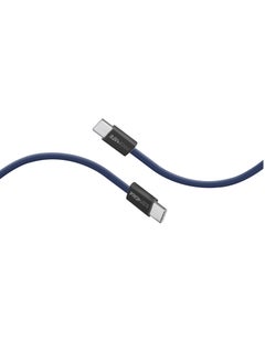 Buy USB-C Charging Cable, Powerful Sync Charge Type-C Cable with 60W Fast Power Delivery, 480Mbps Data Transfer and 200cm Tangle-Free Nylon Braided Cord, EcoLine-CC200 Blue in Saudi Arabia
