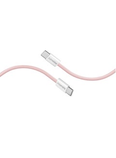 Buy USB-C Charging Cable, Powerful Sync Charge Type-C Cable with 60W Fast Power Delivery, 480Mbps Data Transfer and 200cm Tangle-Free Nylon Braided Cord, EcoLine-CC200 Pink in Saudi Arabia