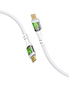 اشتري USB-C Charging Cable, Stylish Transparent Shelled Type-C Cable with 60W Fast Power Delivery, 480Mbps Data Transfer and Durable 200cm Nylon Braided Cord,  TransLine-CC White في السعودية