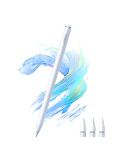 Buy Stylus Pen for iPad with USB-C Fast Charge, Tilt Sensitivity, LED Power Display Active Pencil, Universal iPad Stylus Pencil Compatible with iPad 2018-2022, iPad, Pro, Air, Mini White in Saudi Arabia