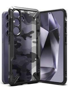 Buy Fusion-X Case Compatible With Samsung Galaxy S24 Plus 5G Case (2024), Clear Hard Back With Shockproof Protective Bumper Phone Cover for S24 Plus Camo Black in UAE