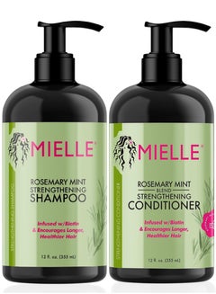 اشتري Organics Rosemary Mint Strengthening Set - Shampoo And Conditioner - Infused With Biotin, Cleanses And Helps Strengthen Weak And Brittle Hair 710ml في الامارات