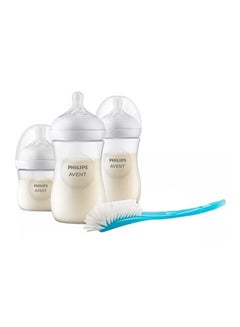 Buy Natural 3.0 Feeding Newborn Gift Set With 3 Bottles And Brush - White in Saudi Arabia