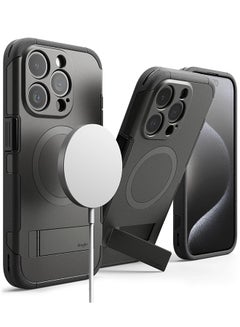 Buy Alles Compatible With iPhone 15 Pro Max Case, Compatible With Magsafe Protective Case With Stand Powerful Magnetic Cover Precise Cutouts For Camera Lenses Phone Case Cover - Gun Metal Grey in Egypt