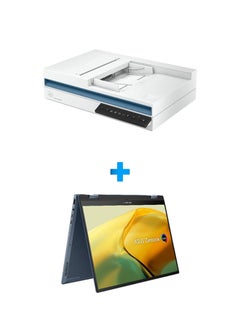 Buy ScanJet Pro 2600 f1 Fast 2 Sided Scanning And Auto Document Feeder With ASUS Zenbook 14 Flip OLED UP3404VA-OLED007W Intel Core I7-1360P - 16GB - 512GB SSD Intel Iris Xe Graphics - 14''- Win 11 White in Egypt