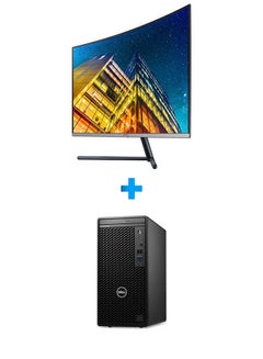 Buy 32-Inch Uhd Curved Monitor With 1 Billion Shades With Dell Optiplex 3000 Tower Pc Intel Core I5-12500 - 4Gb Ram - 256 Ssd black in Egypt