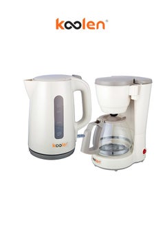 اشتري 2 In 1 Breakfast Set - 1.7 Liter Water Boiler, 2200 Watts With 6 Cup Coffee Maker , 600 Watts 2.45 L 2800 W 800107004 Cream في السعودية