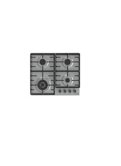 اشتري Gas hob, 60 cm, stainless steel, 4 burners, front control, full safety, Gas control - GW642ABX Stainless Steel, في مصر