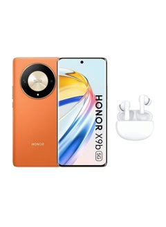 Buy X9b Dual SIM Sunrise Orange 12GB RAM 256GB 5G With Honor Choice Earbuds X5 in Saudi Arabia