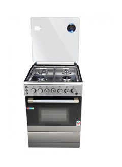 Buy Japan 60X60cm Free Standing Gas Oven, Stainless Steel, 4 Gas Burners, Mechanical Timer, Closed Door Grilling, Glass Top Lid, Rotisserie, G-MARK, ESMA, ROHS Certified, 2 years warrant AF-60 Silver in UAE