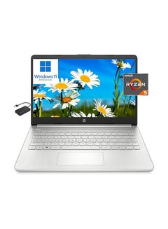 Buy Laptop With 14-Inch Display, AMD Ryzen 5 5500U Processor/8GB RAM/512GB SSD/AMD Radeon R5 Graphics/Windows 11 Pro With Hub (Upgraded) English Natural Silver in UAE