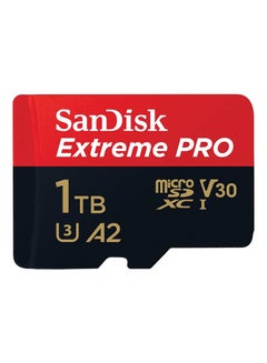 اشتري بطاقة ذاكرة Extreme PRO microSDXC UHS-I بسعة 1 تيرابايت + محول وRescuePRO Deluxe (للهواتف الذكية أو كاميرات الحركة أو الطائرات بدون طيار، A2، الفئة 10، V30، U3، نقل بسرعة 200 ميجابايت/ثانية) 1 تيرابايت في الامارات