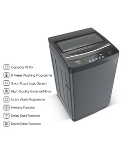 Buy 10 Kg Fully Automatic Top Loading Washing Machine With Pump Models, Auto Imbalance Control, Silent Operation, Quick Wash, Stainless Steel Drum, Power Off Memory, Child Lock 10 kg 36.31 kW NWM1000TQB Dark Grey in UAE