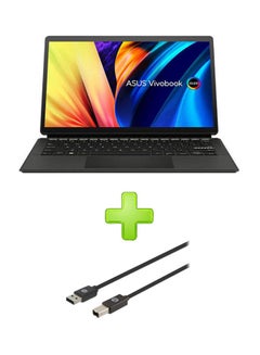 Buy Vivobook 13 Laptop With 13.3 Inch FHD Intel Pentium N6000 Processor 8Gb RAM 256Gb SSD Intel Uhd Graphics With Hp Usb-A To Usb-B V2.0 Cable English/Arabic Black in Egypt