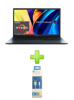 اشتري D6500Qh-Oled005W Laptop With 15.6 Inch Fhd Ryzen 5 Processor 8 Gb Ram 512 Gigabyte Ssd 4 Gb Nvidia Geforce Rtx Series With Hp Pro Micro Usb Cable -2M -55712 White English/Arabic Blue في مصر
