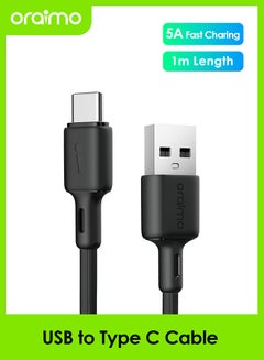 Buy FastLine 3 Mobile Phone USB Cables ,5V 5A Cable Super Fast Charging USB to Type-C Cable, 1M Cable Black Black in Saudi Arabia