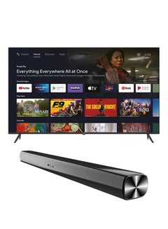 Buy 55 Inch Edgeless 4k UHD Official Google Android TV with Dolby Audio, Bluetooth, Chromecast Built In, DVB T2/S2 Receiver Included LT-55N7115A Black With JVC Soundbar LT-55N7115+TH-N322B Black in UAE