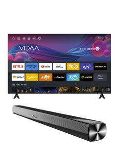 اشتري 58 Inch 4K UHD Edgeless Smart TV Powerd By VIDAA LT-58N786VV Black With JVC Soundbar LT-58N786+TH-N322B Black في الامارات