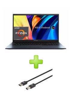 Buy D6500Qh-Oled005W Laptop With 15.6 Inch Fhd Ryzen 5 Processor 8 Gb Ram 512 Gigabyte Ssd 4 Gb Nvidia Geforce Rtx Series With Hp Usb-A To Usb-B V2.0 Cable Black English/Arabic Blue in Egypt