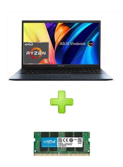 اشتري D6500Qh-Oled005W Laptop With 15.6 Inch Fhd Ryzen 5 Processor 8 Gb Ram 512 Gigabyte Ssd 4 Gb Nvidia Geforce Rtx Series With Crucial Ram 8Gb Ddr4 3200Mhz Cl22 (Or 2933Mhz Or 2666Mhz) Laptop Memory Ct8G4Sfra32A Multicolour English/Arabic Blue في مصر