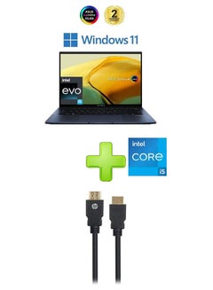 Buy Ux3402Za-Oled005W Laptop With 14 Inch Fhd Core I5 Processor 8 Gb Ram 512 Tb Ssd Intel Iris Xe Graphics With Hp Hdmi To Hdmi Cable 5Meter Black English/Arabic Ponder Blue in Egypt