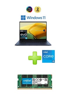 اشتري Ux3402Za-Oled005W Laptop With 14 Inch FHD Core I5 Processor 8 Gb RAM 512 Tb SSD Intel Iris Xe Graphics With Crucial 8Gb RAM Ddr4 2666 Mhz Laptop Memory Cb8Gs2666 8 Gb English/Arabic Ponder Blue في مصر