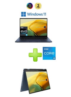 Buy Ux3402Za-Oled005W Laptop With 14 Inch FHD Core I5 Processor 8 Gb RAM 512 Tb SSD Intel Iris Xe Graphics With Asus Zenbook 14 Flip Oled Up3404Va-Oled007W Intel Core I7-1360P - 16Gb - 512Gb SSD Intel Iris Xe Graphics English/Arabic Ponder Blue in Egypt