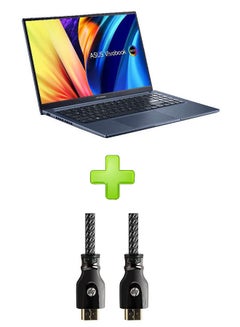 اشتري Vivobook(X1503Za-Oled005W) Laptop With 15.6 Inch Fhd Core I5 12500H 8Gb Ram- 512 Ssd-Intel Iris  With Hp Pro Metal High Speed Cable Hdmi Black English/Arabic Quiet Blue في مصر