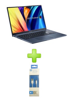 اشتري Vivobook(X1503Za-Oled005W) Laptop With 15.6 Inch Fhd Core I5 12500H 8Gb Ram- 512 Ssd-Intel Iris  With Hp Pro Micro Usb Cable -2M -55712 White English/Arabic Quiet Blue في مصر