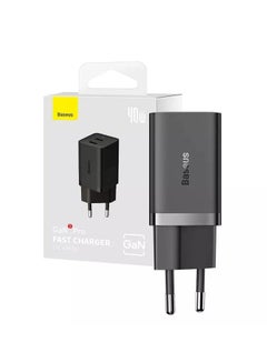 اشتري OS-Baseus GaN5 Pro Fast Charger C+C 40W EU Black في مصر