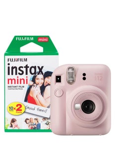 Buy Instax Mini 12 Instant Camera with 20 Shot Film Pack - Blossom Pink in UAE