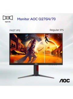 Buy AOC Q27G4/89 27" (68.5CM) Ergo Gaming Monitor, 1 MS ,180HZ, 2K QHD,IPS FLAT, ADAPTIVE-SYNC, DISPLAYHDR 400, HDMI, DP Black in UAE