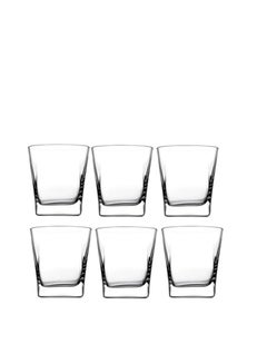 اشتري Pasabahce Juice and Water Cups Set of 6 - Carre- (205ml)- Clear color clear في مصر
