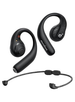 اشتري AeroFit Pro Open-Ear Headphones, Ultra Comfort, Secure Fit, Ergonomic Design, Rich Sound with LDAC, Bluetooth 5.3, IPX5 Water-Resistant, 46H Playtime Black في مصر