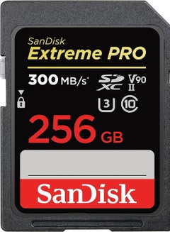 Buy Extreme Pro SDXC UHS II V90 SD Card 256GB, 300MB/s R, 260MB/s W for 8K and 4K Video 256 GB in UAE