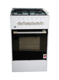 Buy AFRA Japan Free Standing Cooking Range, 50x50, 4 Burners, White Enamel, Compact, Adjustable Legs, Tray and Grid Included AF-5050CRGW Enamel in UAE
