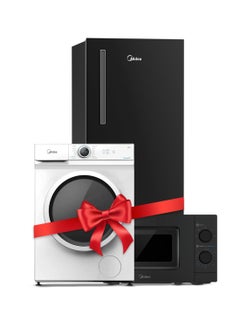 اشتري Home Bundle Single Door Refrigerator + 7Kg Front Load Washing Machine+ Solo Microwave Oven With 1 Year Warranty 268 L MDRD268FGE28G + MF100W70W-GCC + MMC21BK Dark Silver في الامارات